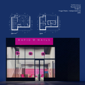 diseño fachada edificio rapid nails