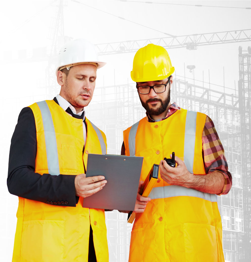 hombres en obra de construcción